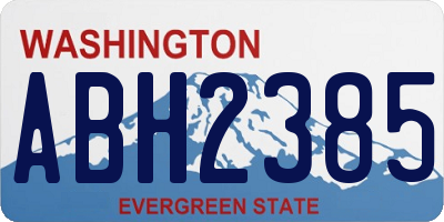 WA license plate ABH2385