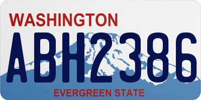 WA license plate ABH2386