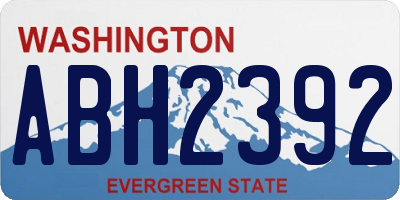 WA license plate ABH2392