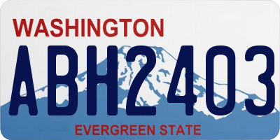 WA license plate ABH2403