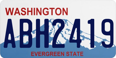 WA license plate ABH2419