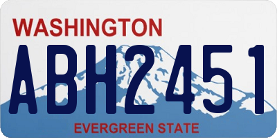 WA license plate ABH2451