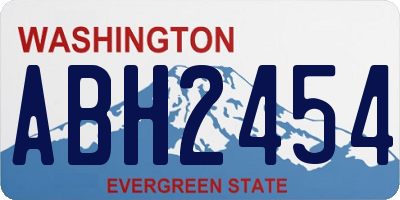 WA license plate ABH2454