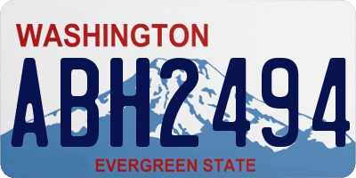 WA license plate ABH2494