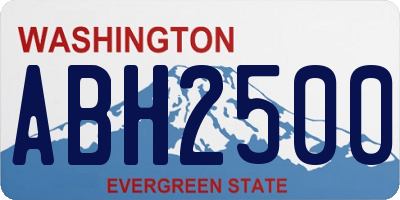 WA license plate ABH2500