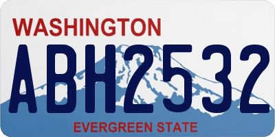 WA license plate ABH2532