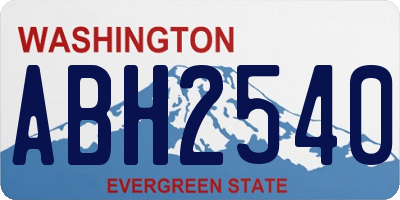 WA license plate ABH2540