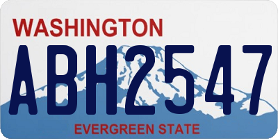 WA license plate ABH2547