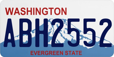 WA license plate ABH2552