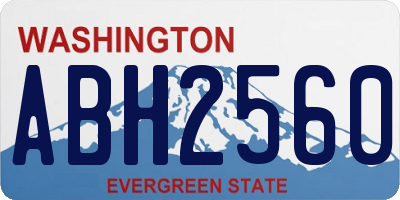 WA license plate ABH2560