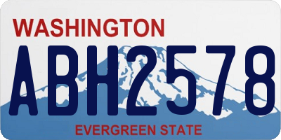 WA license plate ABH2578