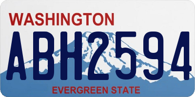 WA license plate ABH2594