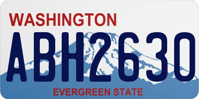 WA license plate ABH2630