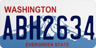 WA license plate ABH2634