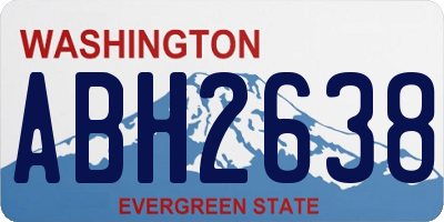 WA license plate ABH2638