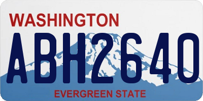 WA license plate ABH2640