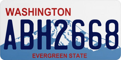 WA license plate ABH2668