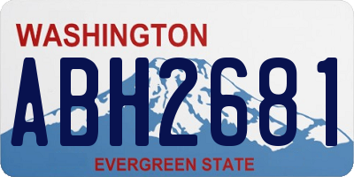 WA license plate ABH2681