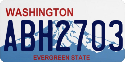 WA license plate ABH2703