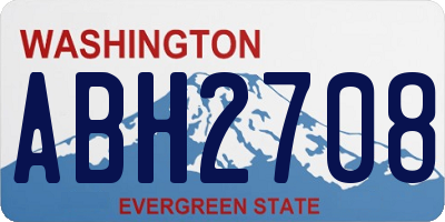 WA license plate ABH2708