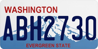 WA license plate ABH2730