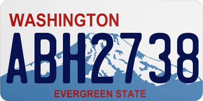 WA license plate ABH2738