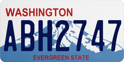 WA license plate ABH2747