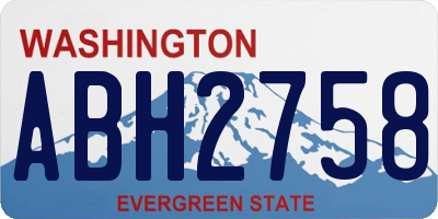 WA license plate ABH2758