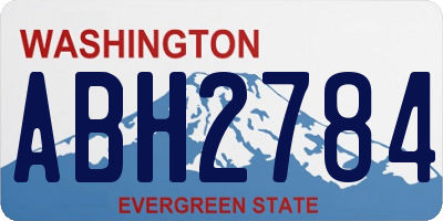 WA license plate ABH2784