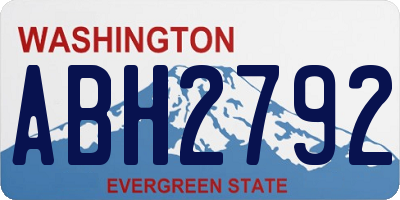 WA license plate ABH2792