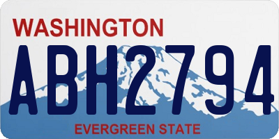 WA license plate ABH2794