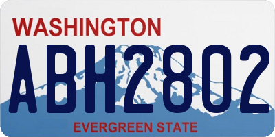 WA license plate ABH2802