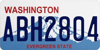 WA license plate ABH2804