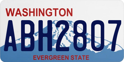 WA license plate ABH2807