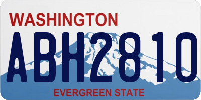 WA license plate ABH2810