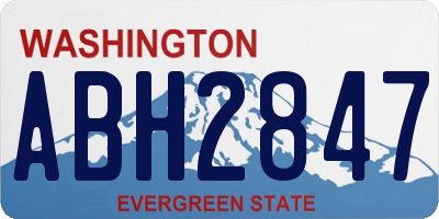 WA license plate ABH2847