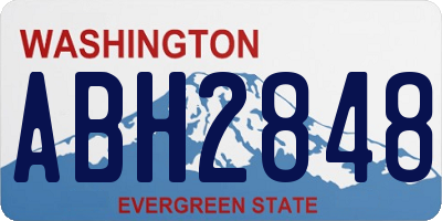 WA license plate ABH2848