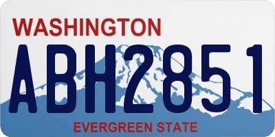 WA license plate ABH2851