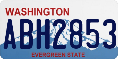 WA license plate ABH2853