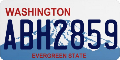 WA license plate ABH2859