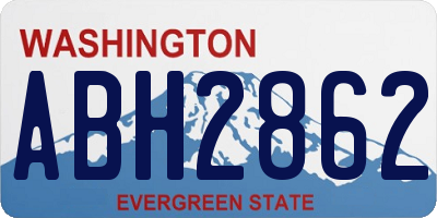 WA license plate ABH2862