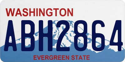 WA license plate ABH2864