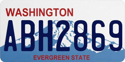 WA license plate ABH2869