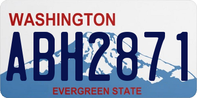 WA license plate ABH2871