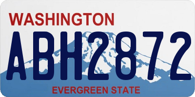 WA license plate ABH2872