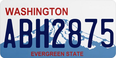 WA license plate ABH2875
