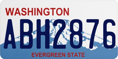 WA license plate ABH2876