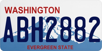 WA license plate ABH2882