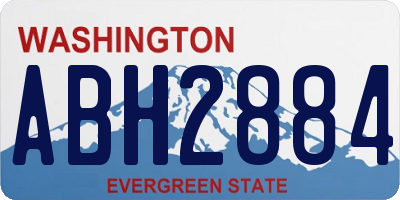 WA license plate ABH2884