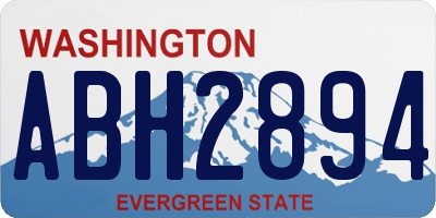 WA license plate ABH2894